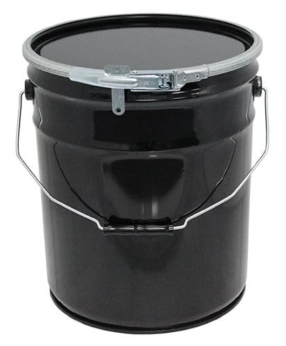 Air Sea Containers 5 Gallon Open Head UN Rated (Empty) Steel Drum (Black) - Perfect for Liquids, Adhesives, Paint, Inks, etc. - UN Rated 1A2/Y1.8/100