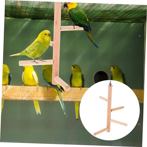 Natural Bird Perch Stand for Parakeets and Parrots Chewable Toy Platform for Bird Cages Easy to Install Safe and Perch Accessory