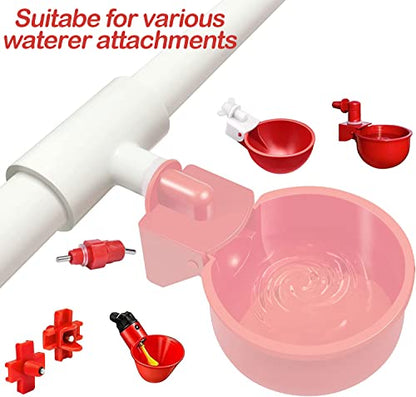 Pack of 30 Chicken Waterer PVC Tee Fittings Waterer Fully Automatic Poultry Waterers PVC Fittings for Threaded Poultry Waterer Cups Nipples Feeders