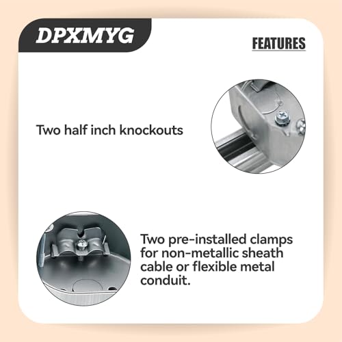Saf-T-Brace for Ceiling Fans, Mounting Bracket with Adjustable Bar Hanger, 1-1/2'' Deep, 2 1/2'' Knockouts, Fits 16-24in Joist Spaces, Electrical Box for Fan/Light Fixtures(2 pack) - size: 2 Pack