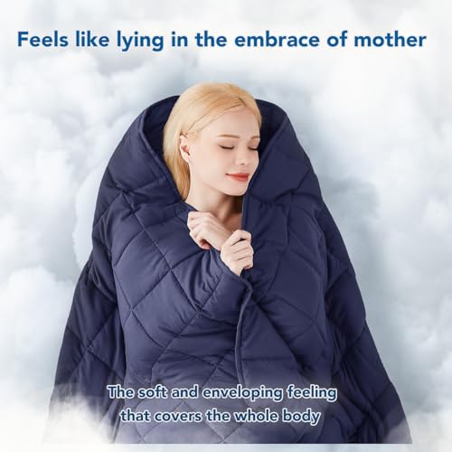 Topcee Weighted Blanket (3 lbs, 36" x 48") Cooling Throw Heavy Blanket for Sleeping Apply to 20-40 lbs, Soft Thick Breathable Blanket with Glass Bead, Easy Care - color: 01-navy Blue, size: 36"×48"-3lbs