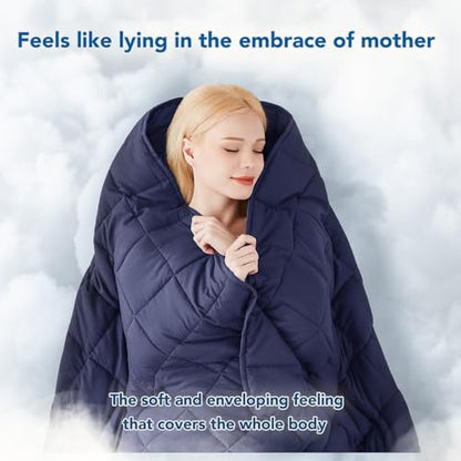 Topcee Weighted Blanket (3 lbs, 36" x 48") Cooling Throw Heavy Blanket for Sleeping Apply to 20-40 lbs, Soft Thick Breathable Blanket with Glass Bead, Easy Care - color: 01-navy Blue, size: 36"×48"-3lbs