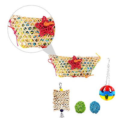 balacoo 5pcs Chicken Feeder Toy Set Hanging Chew for Hens Parrots Coop Toys for Birds Interactive Play Accessories Fun Engaging Pet Enrichment