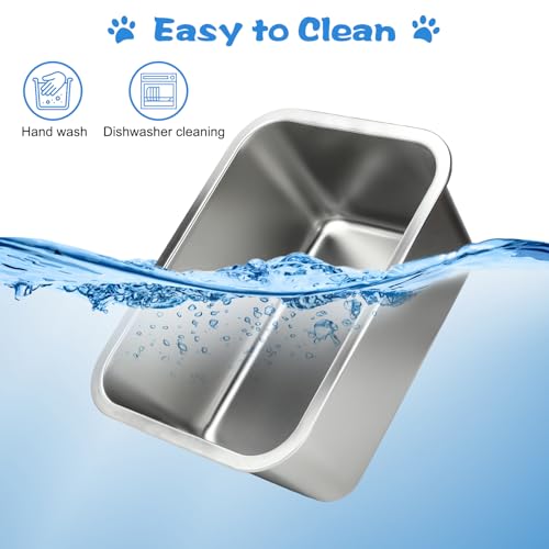 YUEPET 4 Gallons Stainless Steel Dog Water Bowls, Extra Large Metal Dog Food and Water Bowls Large Capacity Pet Water Bowls for Indoor and Outdoor Extra Large Dogs - size: 4 Gallons