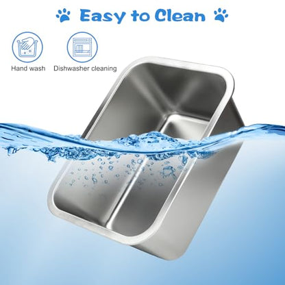YUEPET 4 Gallons Stainless Steel Dog Water Bowls, Extra Large Metal Dog Food and Water Bowls Large Capacity Pet Water Bowls for Indoor and Outdoor Extra Large Dogs - size: 4 Gallons