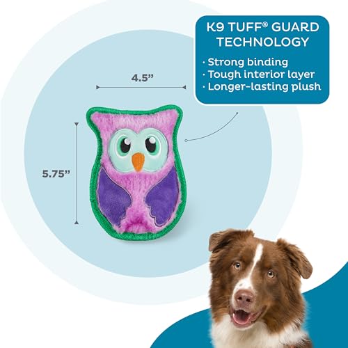 Outward Hound Durablez Minis – Squeaky Plush Dog Toy, No Stuffing for Less Mess, Interactive & Tough, Jumbo Squeaker, Puppies & Small Dogs, Owl, 5.8", (Pack of 2) - color: Owl, size: X-Small (Pack of 2)