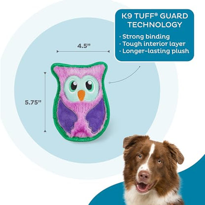 Outward Hound Durablez Minis – Squeaky Plush Dog Toy, No Stuffing for Less Mess, Interactive & Tough, Jumbo Squeaker, Puppies & Small Dogs, Owl, 5.8", (Pack of 2) - color: Owl, size: X-Small (Pack of 2)