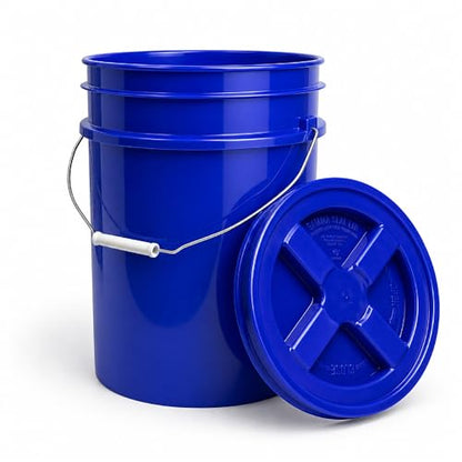 ePackageSupply 5 Gallon Bucket - Food Grade Bucket with Airtight Gamma Seal Screw-On Lid, BPA-Free, Heavy-Duty 90 Mil HDPE Plastic, Bulk Storage, Durable Container, Made in USA, Blue/Blue, 3 Packs - color: Blue/Blue, size: 3 Packs