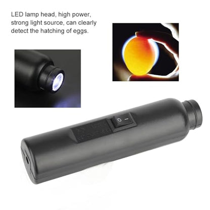 LED Egg Candler, Portable Egg Candling Device with Strong LED Light, Dual Power Supply by USB Or 3 AA Batteries for Poultry Hatching and Educational Use