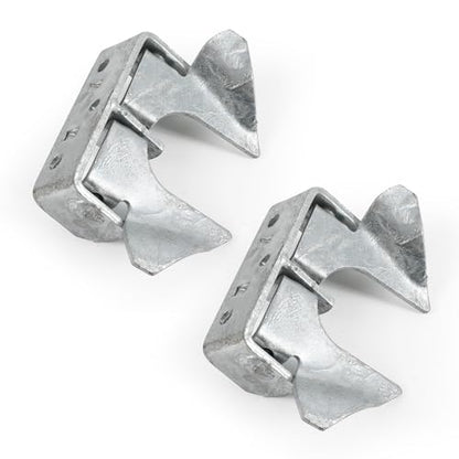 1-3/8" to 1-5/8" Wall Mount Gate Butterfly Fork Latch, Gate Latch, Gate Fork Lock with Padlock Hole, Chain Link Fence Gate Latching Hardware, Galvanized Steel (Silver - 2 Pack) - color: silver - 2 Pack