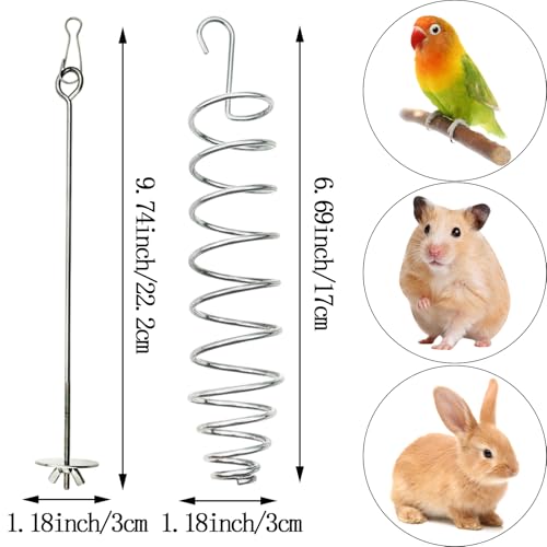 3PCS Rat Enrichment Toys Stainless Steel Bird Food Holder Rat Parrot Foraging Toy Fancy Mice Cage Accessories Puzzle Toy Slow Feeder