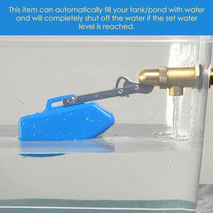 Brass Float Valve 1/2 Inch, Livestock Water Tank Float Valve Switch Brass Float Ball Valve Shut Off Pool Auto Fill Valve for Automatic Waterer - style: 1/2 Inch