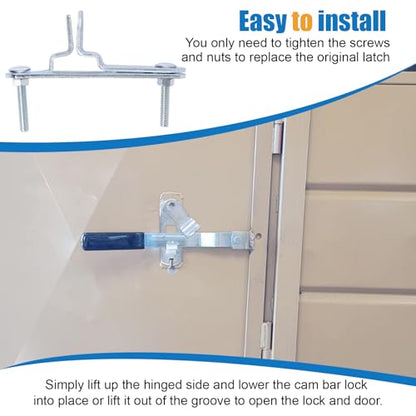 Cargo Trailer Door Latch Trailer Latches Ramp Locking Hasp Enclosed Trailer Door Latch Cam Lock Latch Keeper (‎ Trailer Door Hasp 2 Pack Comes with Screws 4 - Nuts 4 ）