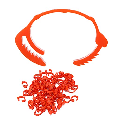 100Pcs Colorful Plastic Chicken Leg Buckle Rings, Retractable Poultry Identification Bands for Chicken Duck Bird, Safe and Material for Poultry Feeding Supplies (Red (100 Pieces per Pack)) - color: Red (100 pieces per pack)