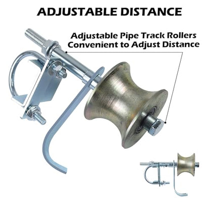 6" Wheels Rolling Gate Hardware Kit for Chain Link Gate | Sliding Gate Hardware | Sliding Gate Kit | Farm Gate Hardware - style: Pipe Mount