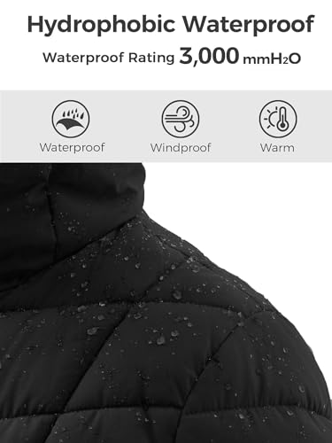 wantdo Women's Puffer Jacket Warm Padded Winter Coat Long Quilted Jacket (Available in Plus Size) - color: Black, size: X-Large