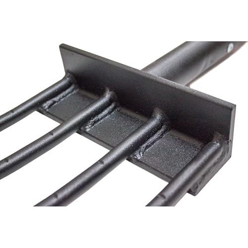 Bully Tools Spading Fork with D-Grip, Heavy Duty Garden Fork for Digging, Aerating and Harvesting Root Crops, 44" Fiberglass Handle, Ideal for Garden Beds and Pavers Base Prep, 100% Made in USA