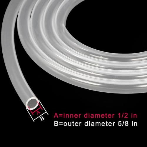 Silicone Tubing 1/2"ID - 10ft Food Grade Hose Pure Silicon Tube | 1/2" ID x 5/8" OD Flexible High /Low Temp Silicone Tubing for Home Brewing Wine Making Food Safe (9.84ft Length) - size: 1/2” ID x 5/8" OD, style: 10 ft