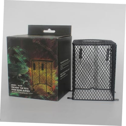 Square Shape Scalding Lampshade for Reptiles Poultry Sturdy Iron Material Easy Install Protects Lights