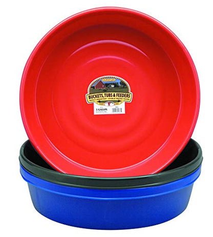 Little Giant® Plastic Utility Pan | Feed Pan | Durable & Versatile Livestock Feeding Bucket | Made in USA | 3 Gallon | Red - color: Red, size: 3 Gallon