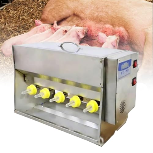 Automatic Piglet Feeder Machine with Sound Simulation, Dual-Sided Sile Nipples, Ideal for Milk Feeding & Lactation Support for Growing Piglets (10 Nipples) - size: 10Nipples
