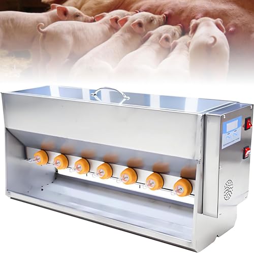 Multifunctional Piglet Milk Feeding Machine, Automatic Constant Temperature Stainless Steel Feeder with 10/14 Nipples and Sound for Lambs, Calves, and Piglets 20L - size: 20L