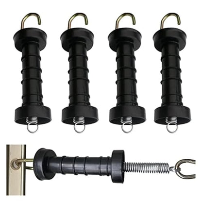 Electric Fence Gate Handles 6PCS Insulated Fence Plastic Gate Handle for Farm Amimal Livestock Heavy Duty Electric with Spring and Hook