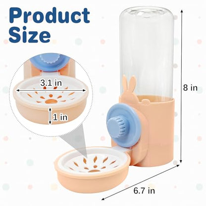 kathson Rabbit Water Dispenser for Cage 17 Oz Hanging Guinea Pig Water Bottle No Drip Gravity Automatic Bunny Water Bottle No Leak Small Animal Water Bottle for Chinchilla Ferret Hamster (Pink) - color: Pink