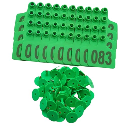100 Pieces Ranch Animal Ear Markers Built from Gentle Yet Tough Substance Perfect for Labeling Caprine and Pigs Permanent Ear Identifiers - color: Green