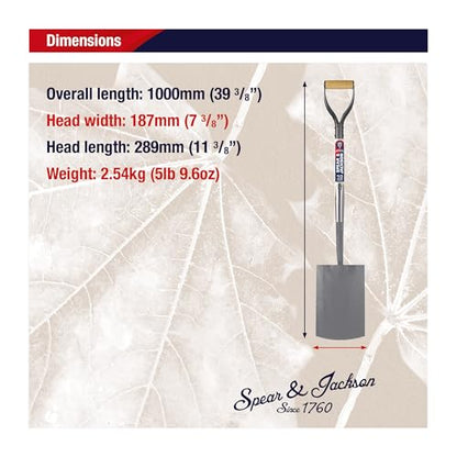 Spear & Jackson Neverbend Professional Digging Spade – Heavy-Duty Forged Carbon Steel Garden Spade for Tough Soil and Precision Digging - style: Digging Spade