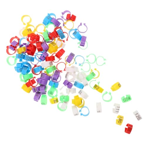 POPETPOP 120pcs Chicken Leg Bands Weatherproof Poultry Identification Tags for Easy Management of Chickens Ducks and Quails Durable Clip Numbered Rings