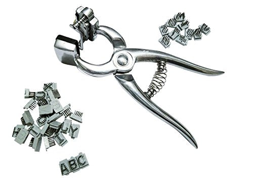 Veterinary Tattoo Pliers Positive Permanent Livestock Identification Heavy Duty Construction Interchangeable