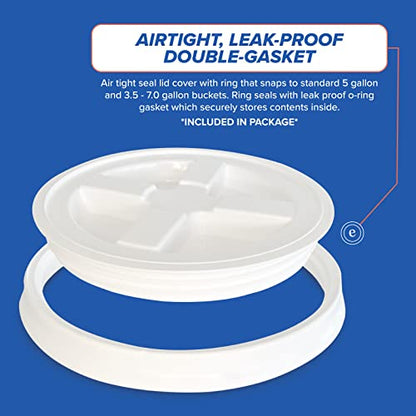 ePackageSupply 5 Gallon Bucket - Food Grade Bucket with Airtight Gamma Seal Screw-On Lid, BPA-Free, Heavy-Duty 90 Mil HDPE Plastic, Bulk Storage, Durable Container, Made in USA, Blue/White, 3 Packs - color: Blue/White, size: 3 Packs