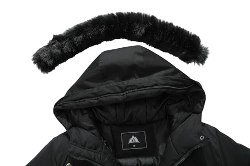 MOERDENG Women's Long Winter Coat Thickened Down Alternative Jacket Warm Puffer Jacket Waterproof Parka