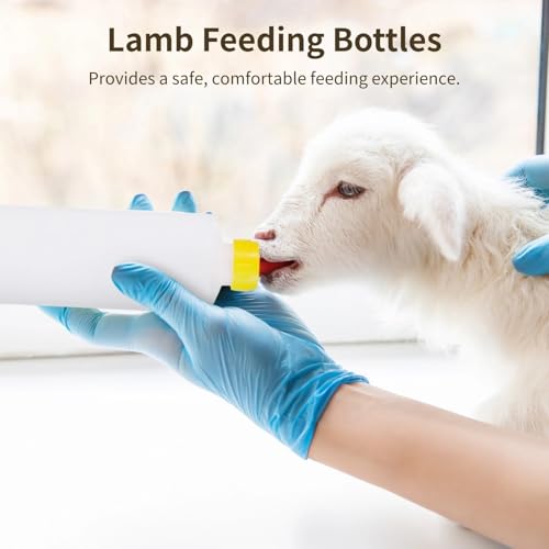 10 Pcs Lamb Feeding Bottles for Goats and Sheep, Large 400 ml Goat Nursing Bottles with Nipples, Leak-Proof Plastic Milk Containers, 13.5 oz Outdoor-Friendly Drinking Set for Pigs and Livestock