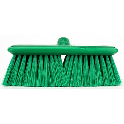 SPARTA Flo-Thru Heavy-Duty Deck Scrub Brush Nylon Bristled, Boat and Floor Scrub Broom with Protective Bumper for Floors and Large Equipment, Plastic, 9.5 Inches, Green - color: Green