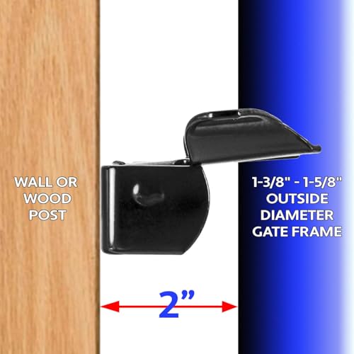 Black Wall Mount 1-3/8" Flat Back Butterfly Latch - CASE Qty 25 - size: BLACK 1-3/8" - Case(25 Count)