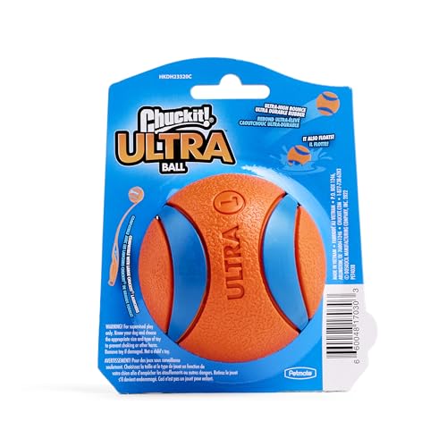 Chuckit! Ultra Ball Dog Toy - Size Large - For Dogs 60-100 lbs - Made from Durable Rubber - Super Bouncy - Floats in Water - 3-inch Diameter - Pack of 1 - color: Ultra, size: Large