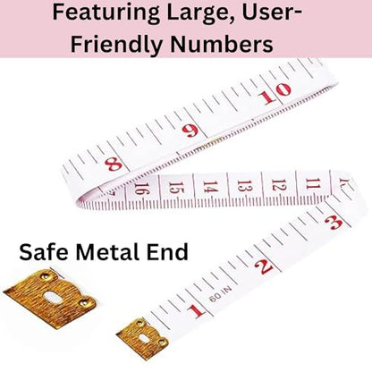 Soft Tape Measure Double Scale, Flexible Sewing Ruler for Weight Loss, Sewing Tailor Craft, Vinyl Measuring Tape Has Double Scale, 150 cm/60 Inch (3 Pack)