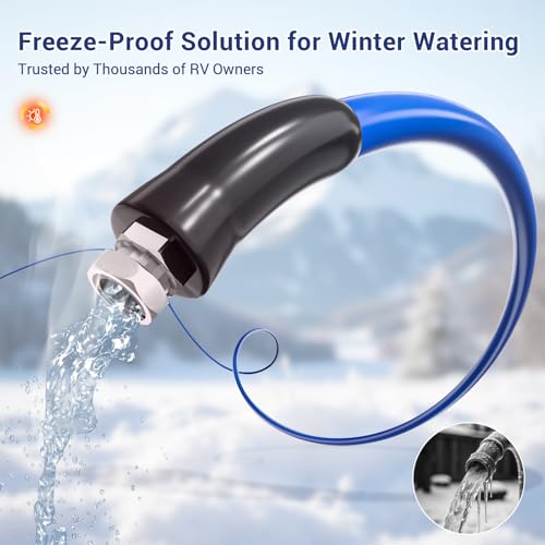 Heated Water Hose for RV 90ft, Heated Drinking Water Hose, Features Ground-Fault Circuit Interrupter, Water Line Freeze Protection Down to -40°F/-40°C, Heated Garden Hoses with Adapter, Lead/BPA Free - color: Standard Model, size: 90ft