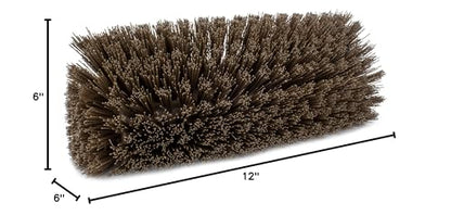SPARTA Multi-Level Tile Scrub Brush 12" Wide Brush Head, Heavy-Duty Tile Cleaning Brush with End Bristles for Commercial Tiles, Tubs and Floor, Plastic, 12 Inches, Brown - color: Brown