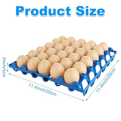 12PCS Plastic Egg Trays Egg Crates, Stackable Eggs Cartons Egg Flats, Each Holds 30 Eggs for Packing, Storage, Shipping (Blue) - color: Blue-12PCS
