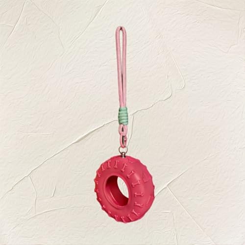Silicones Tire Swing Toy with Adjustable Chain Fun Silicones Tire Hammock Toy for Small Pet Cage Entertainment - color: Pink