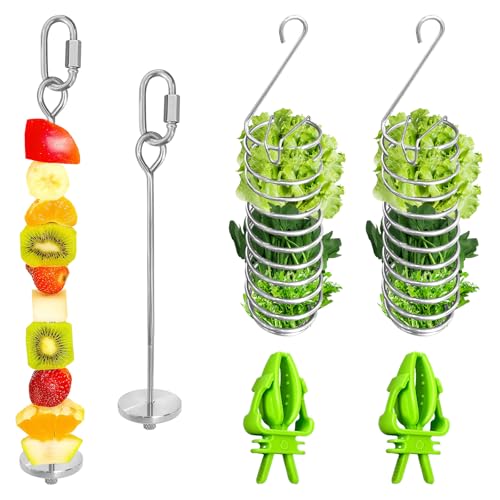 6Pcs Rat Enrichment Toys, Stainless Steel Rat Foraging Toy for Fruit Vegetable Holder, Bird Food Holder Hanging Slow Feeder Clip for Parrot Bird Rodents