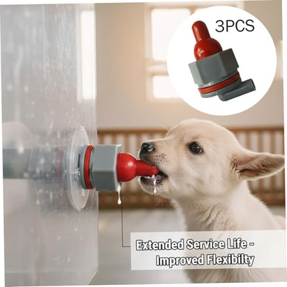 3-Pack Goat Nipples, Rubber Baby Goat Bottle Nipples with Anti-Reflux Valve for Lambs, Calves, Puppies & Kittens - Easy to Install & Clean