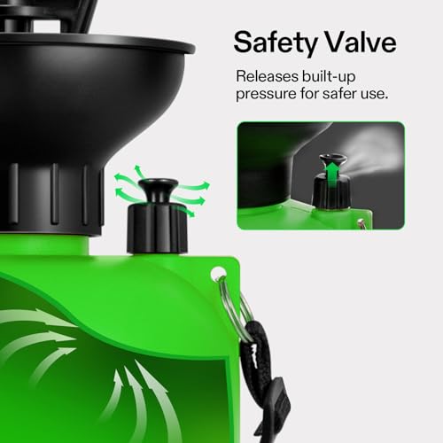 VIVOSUN 1.35-Gallon Pump Sprayer, Pressurized Lawn & Garden Sprayer with Adjustable Shoulder Strap, for Plants Spraying, Garden Watering and Household Cleaning - color: Green, size: 1.35 Gallons