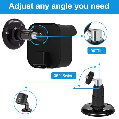 1 Pack Adhesive Ring Camera Mount Stick Up Mount Holder Compatible with Outdoor Security Camera, 360° Degree Adjustable Security Mounting Bracket,Camera Not Included (Black, 1 Pack) - color: Black, size: 1 Pack