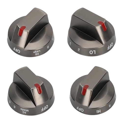 DG64-00975A (4PCS) Electric Range Knob, NE/NX9000t, DG64-00975A 002 knobCompatible with Samsung knobs NE/NX9000t, fit for Samsung Electric Stove/Oven Knobs Replacement