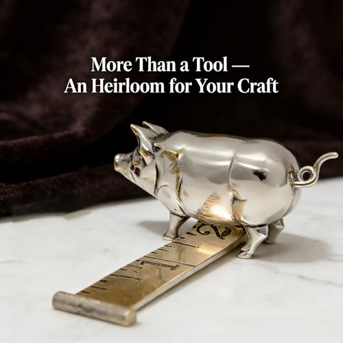 Antique-Inspired Pig Mini Tape Measure, Vintage Brass Pig Sewing Tape Measure,Fabric & Body Measurements Tape, Cute Animal Tapes Measure for Crafts Quilting Sewing Lovers