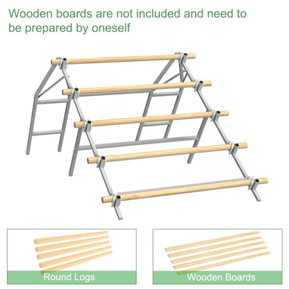 Chicken Perch Roosting Bars, Chicken Perch for Coop, Roosting Bars for Chickens Coop, Chicken Perch Ladder, DIY with Your Own Wooden Boards, Silver